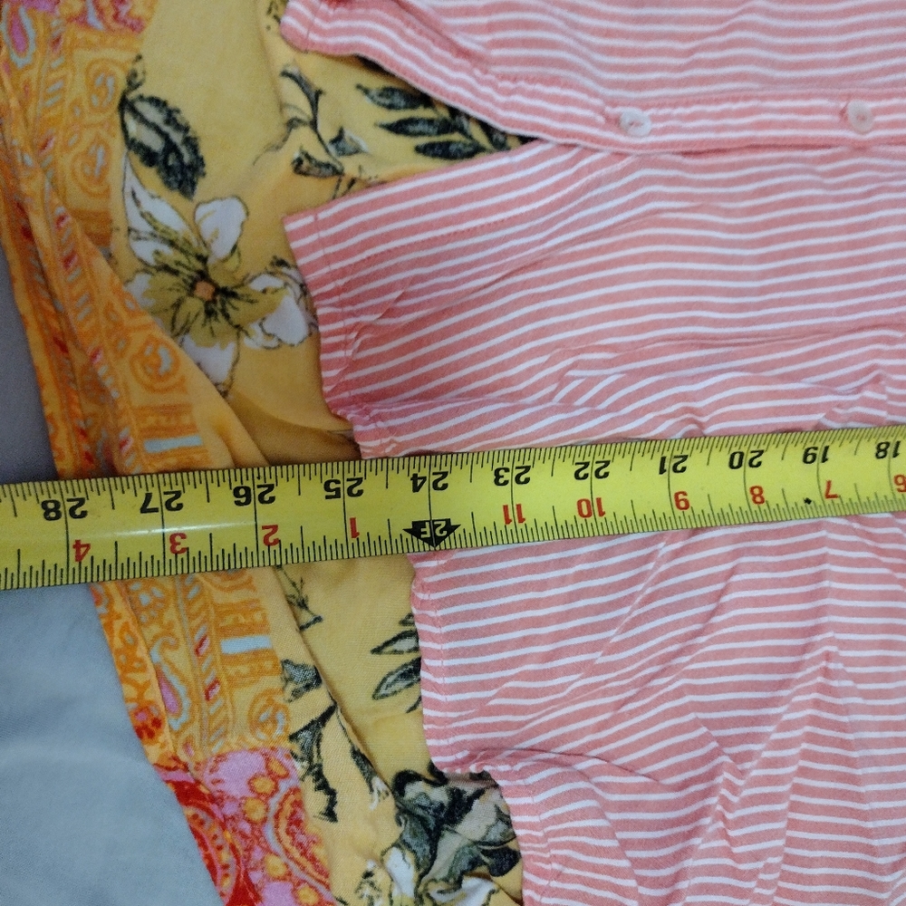 Intro Multicolored Print 3/4 Sleeve Button Down S… - image 4